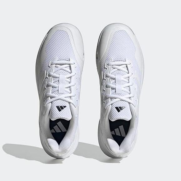 NWT adidas Men\'s Gamecourt 2.0 Tennis Sneaker, White/Matte Silver-Size 14
